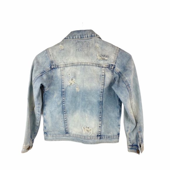 SO NIKKI Acid Wash Distressed Denim Jacket Small - Picture 6 of 7